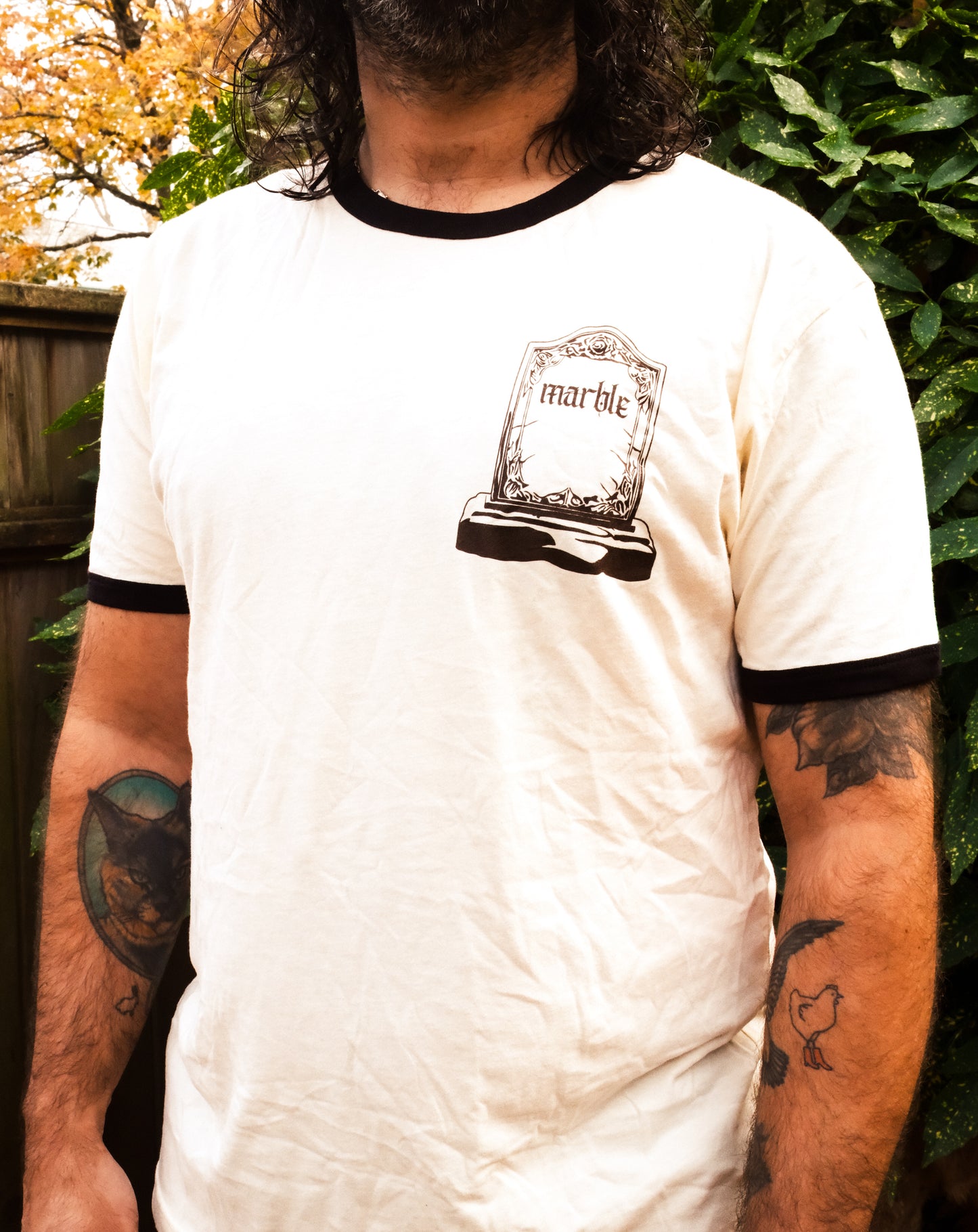 Crow Ringer Tee in Natural White